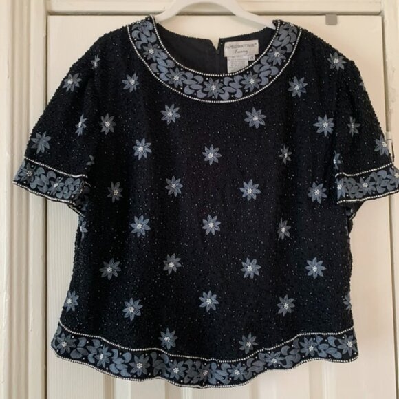 VINTAGE BEADED BLOUSE - Picture 1 of 5